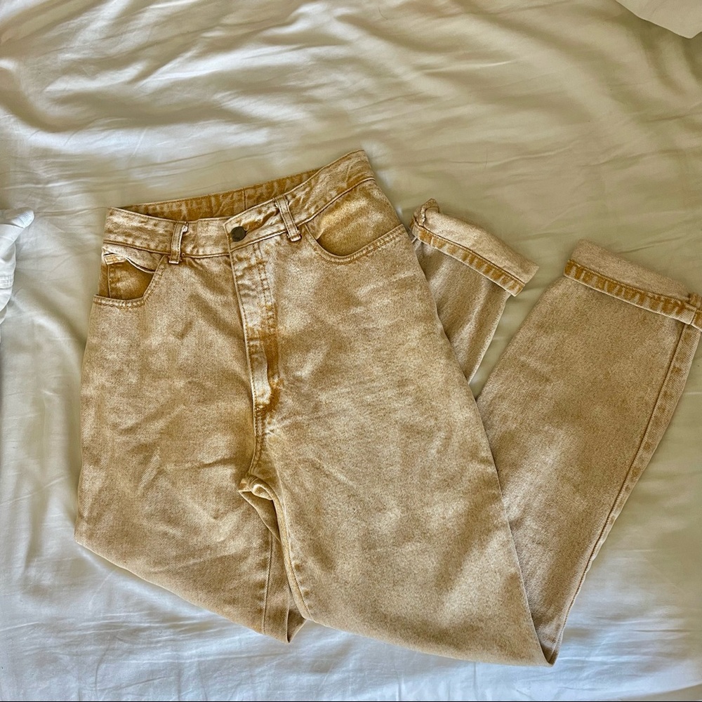 Vintage 100% cotton mustard yellow jeans